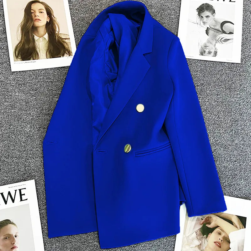 Candy Green Women's Blazer – Spring/Autumn Style royal Blue