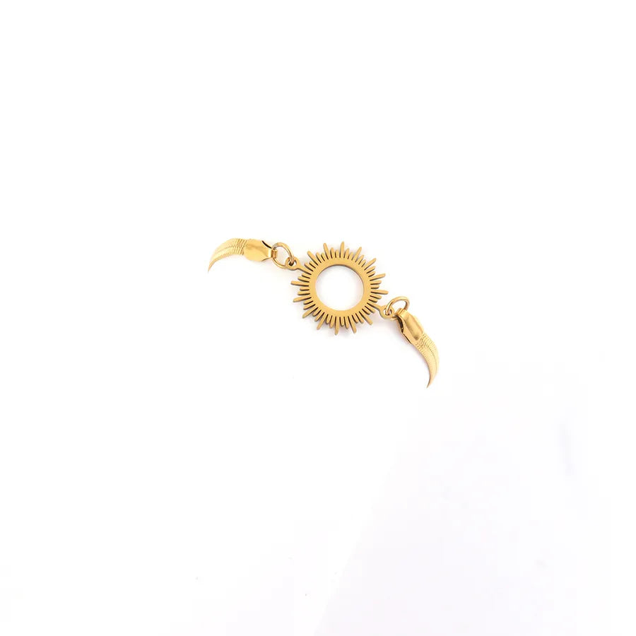 Gold Sun Stainless Steel Retro Bracelet