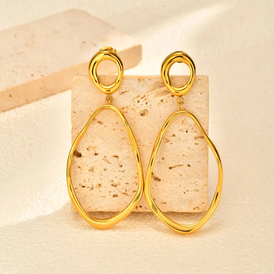 Women's 18K Gold Geometric Stainless Steel Earrings