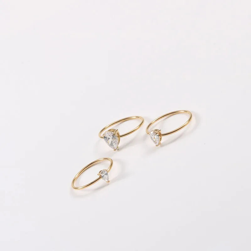 18K Gold Plated Titanium Ring with Diamond Accents