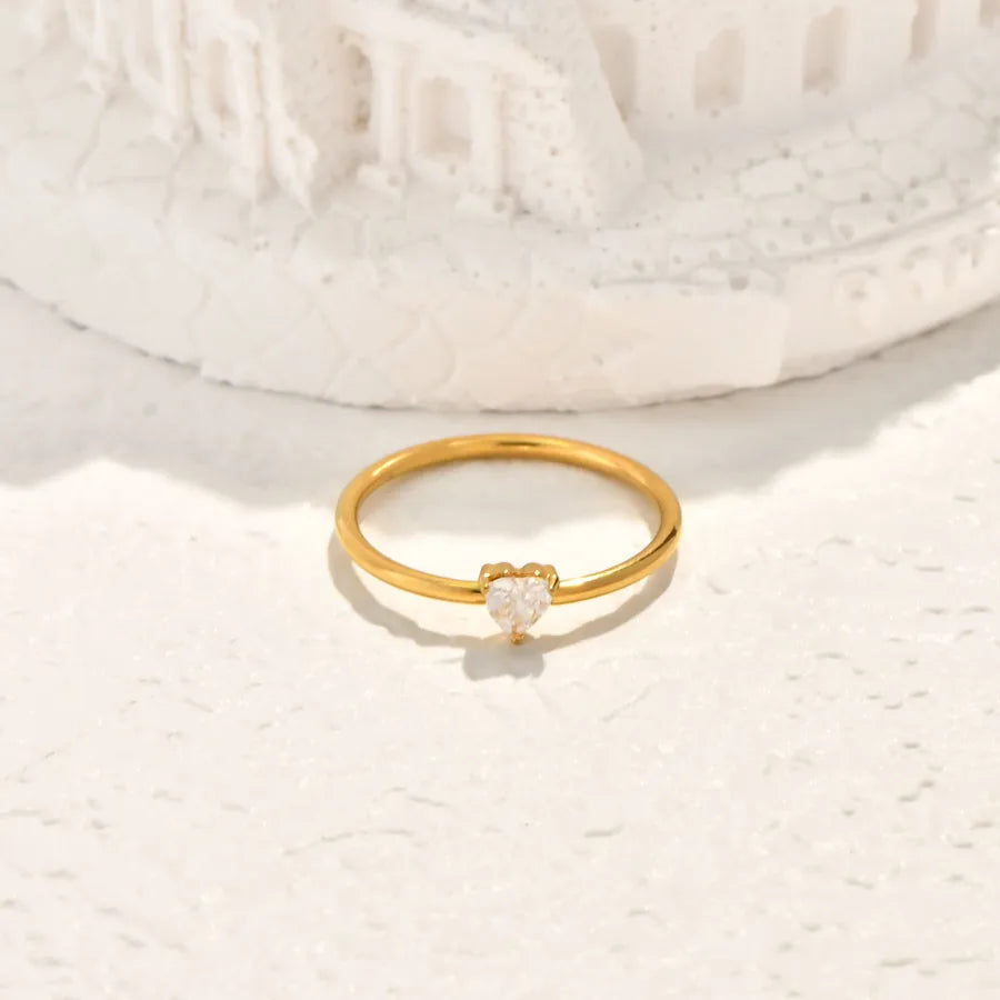 Gold Plated Pearl & Zircon Heart Ring 5773101