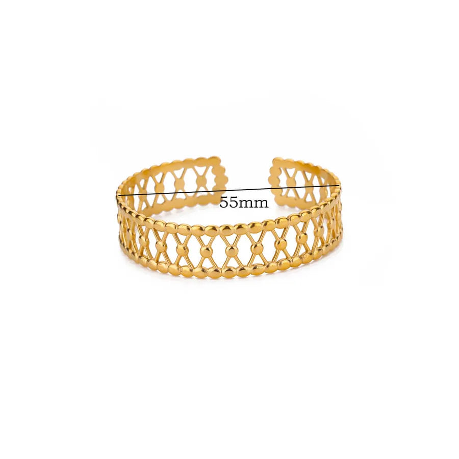 18K Gold Plated Hollow Chain Bracelet for Women B1643G
