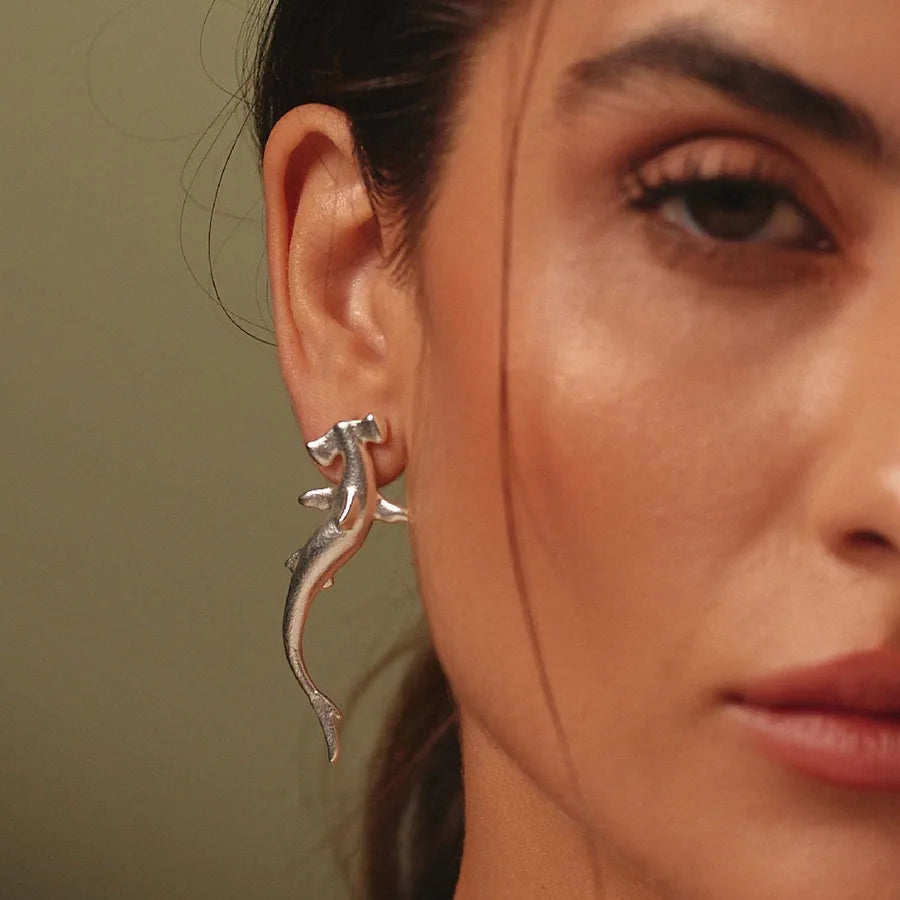 Gold Fish Stainless Steel 3D Stud Earrings