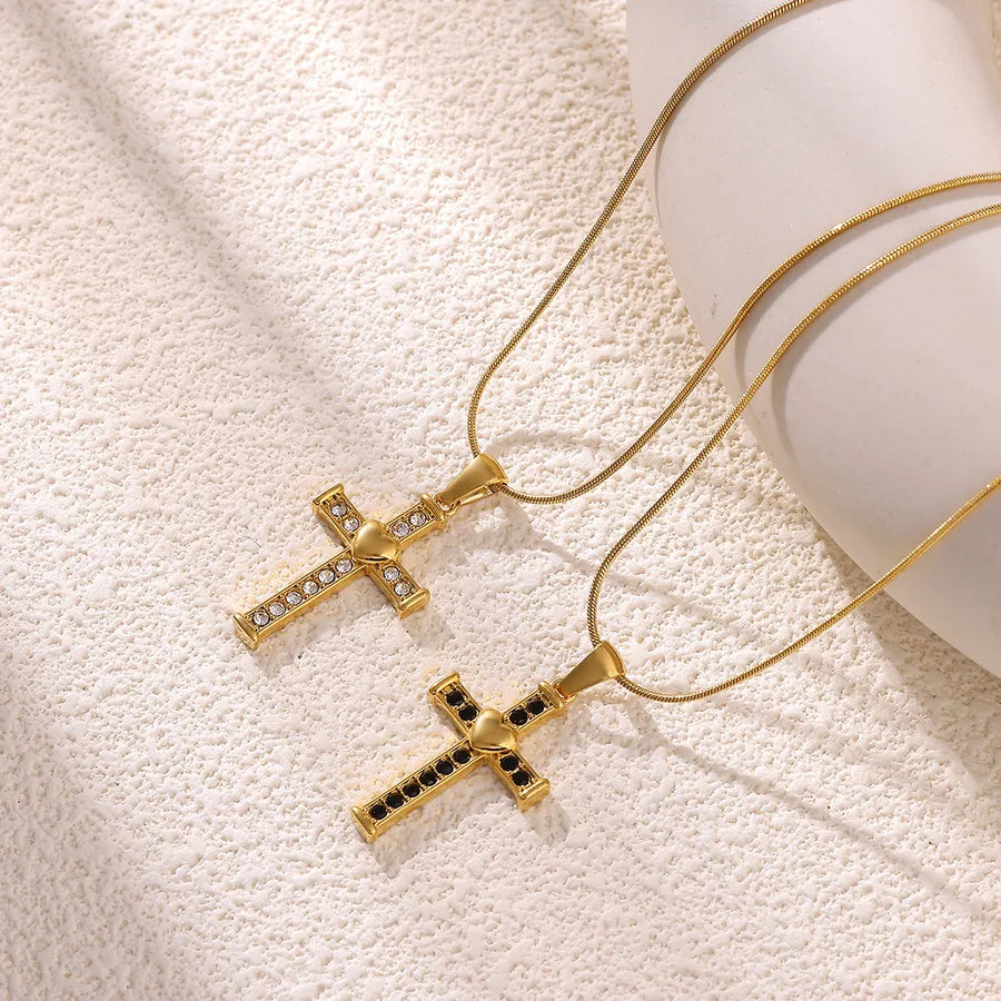 Gold Cross Pendant Necklace for Women