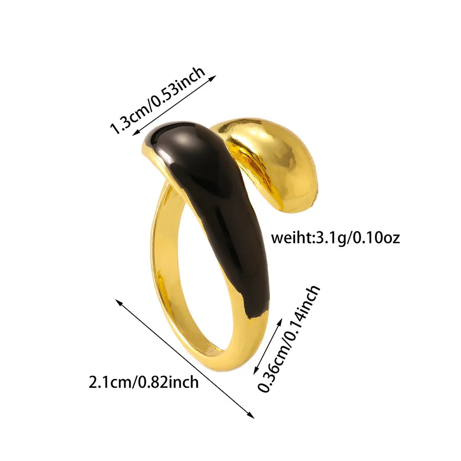 Women's Geometric Open Titanium Steel Ring 1.3*2.1cm RTW314