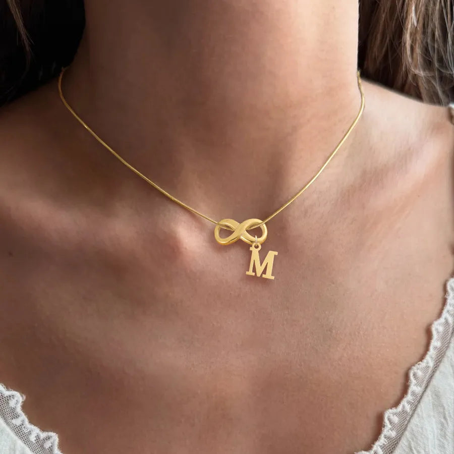 Gold Plated Infinity Pendant Necklace for Women