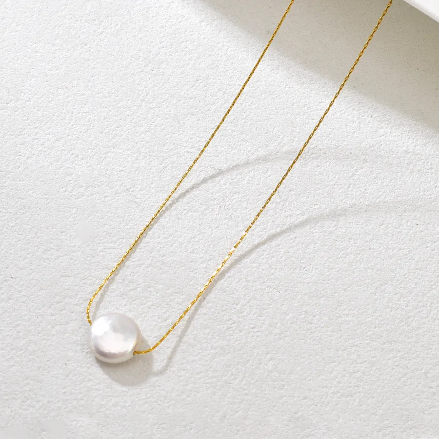 18K Gold Plated Pearl Stainless Steel Necklace