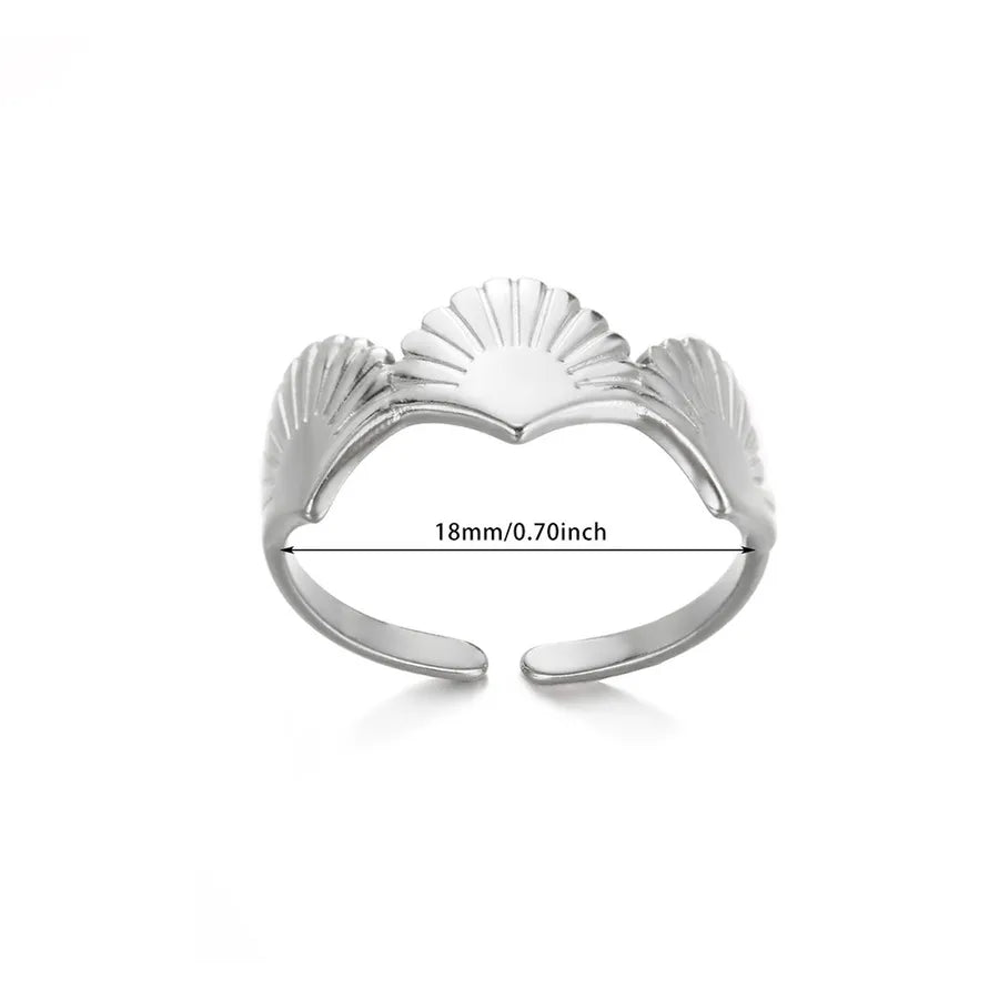 Gold Plated Geometric Leaf Stainless Steel Ring Average Size 4