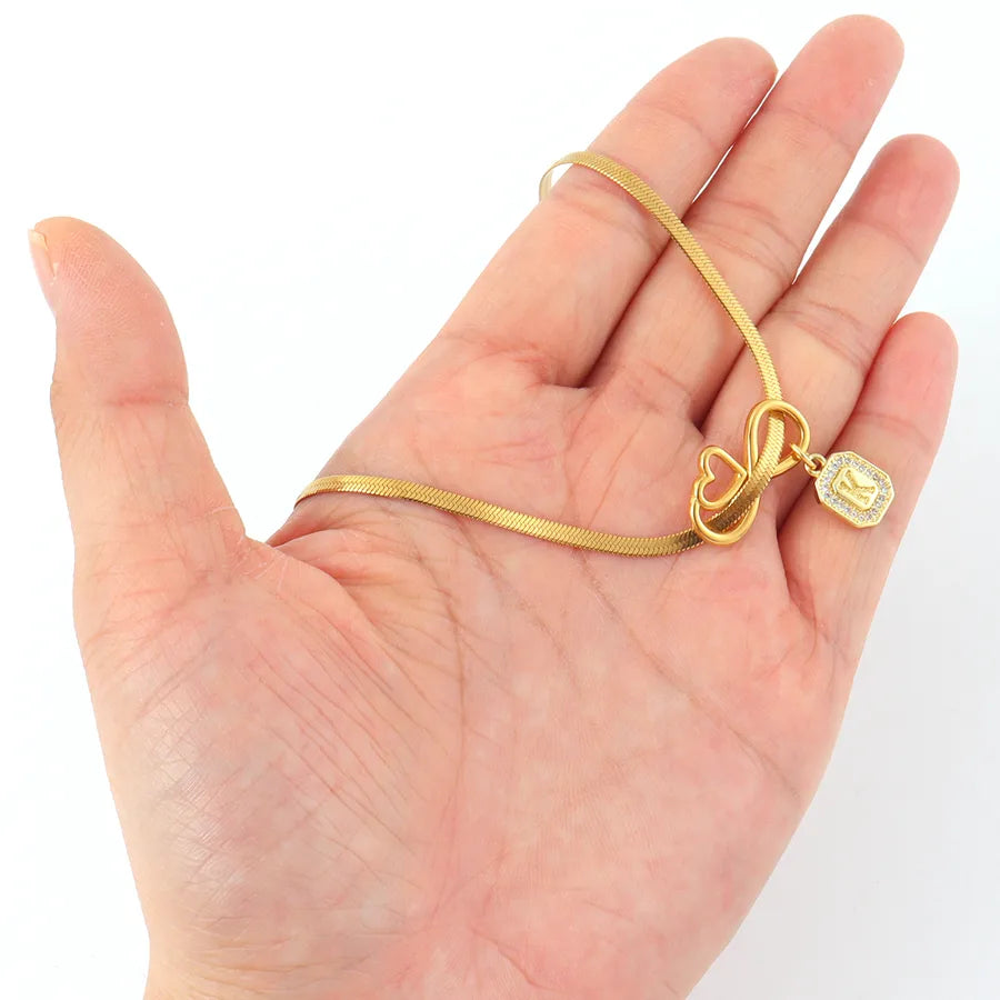 18K Gold Plated Infinity Heart Pendant Necklace