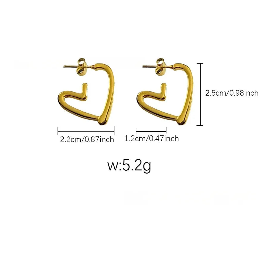 Elegant Gold Titanium Steel Hoop Earrings