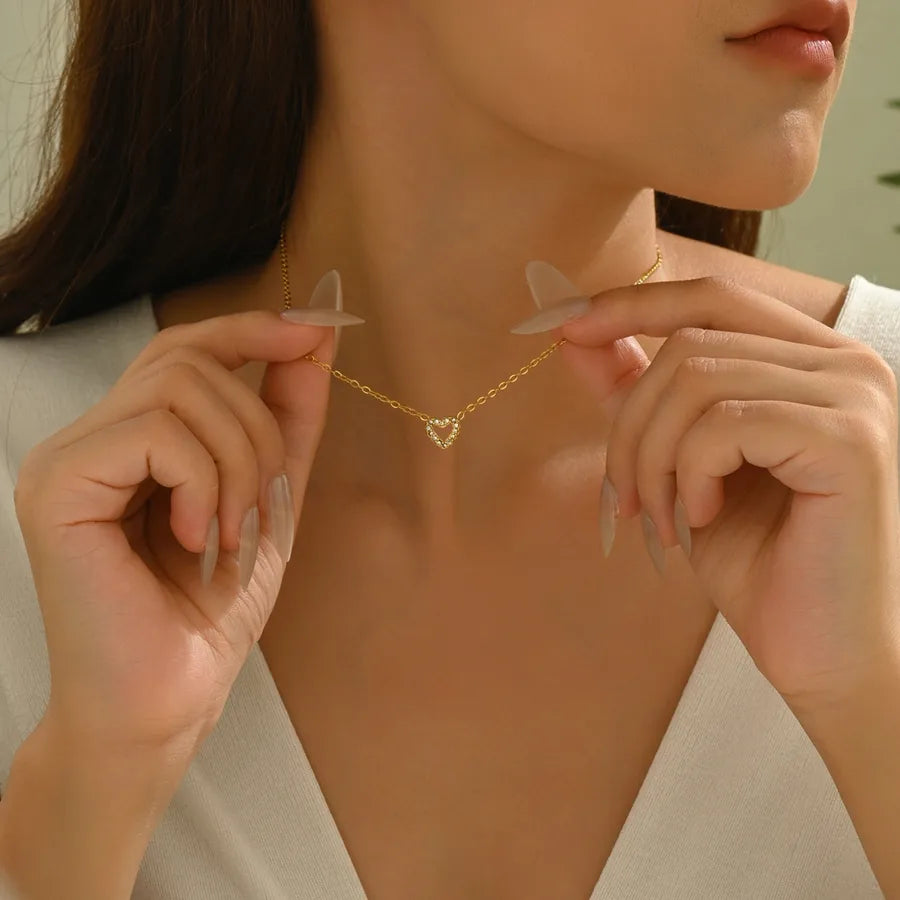 Gold Heart Pendant Necklace for Women