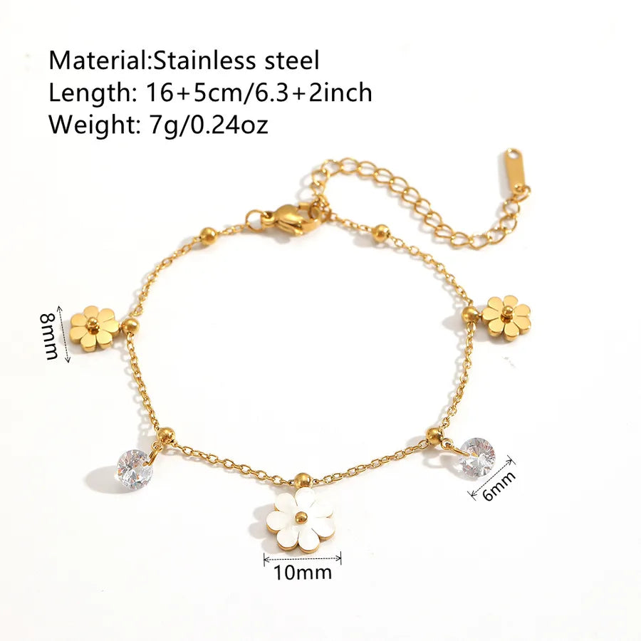 Stainless Steel Daisy Flower Bracelet