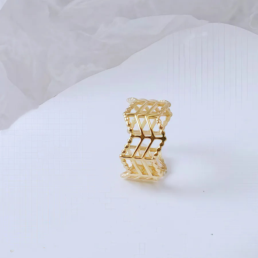 Gold Bamboo Titanium Steel Open Ring Adjustable Opening Golden Hydraulic J06