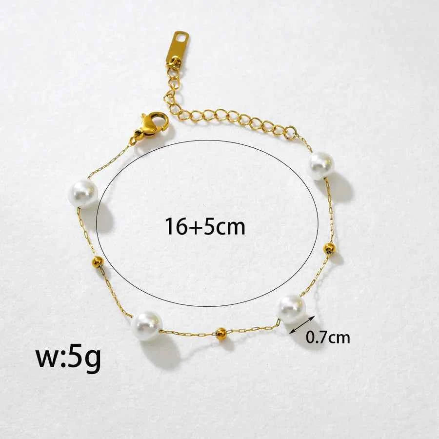 Gold Pearl Choker Necklace – Stainless Steel