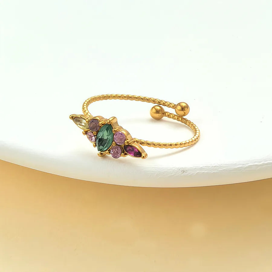 Elegant Rhinestone Knot Stainless Steel Ring JZ-25-09-026