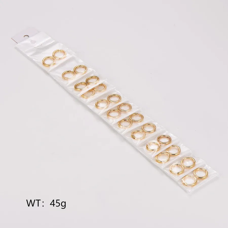 18K Gold Plated Stainless Steel Hoop Earrings Set [Small] Wire Diameter 2.5, Inner Diameter 10.5mm