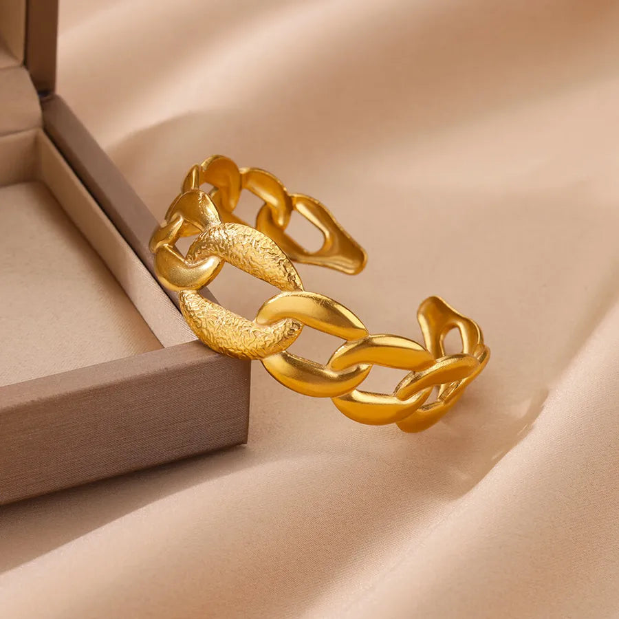 18K Gold Plated Hollow Chain Bracelet for Women