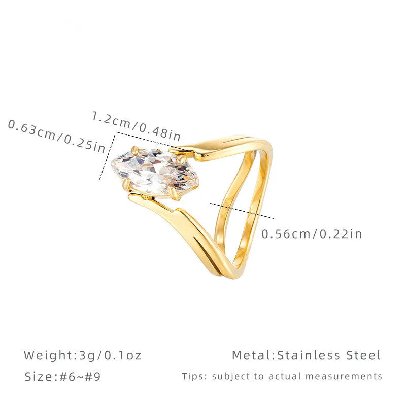 18K Gold PVD Geometric Stainless Steel Ring