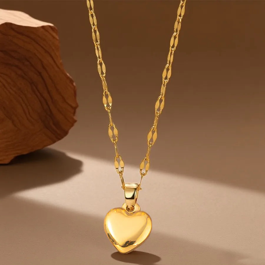 Titanium Steel Heart Pendant Necklace