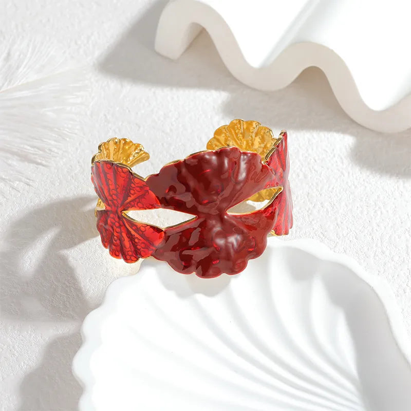 Gold Spiral Open Bangle Bracelet for Women