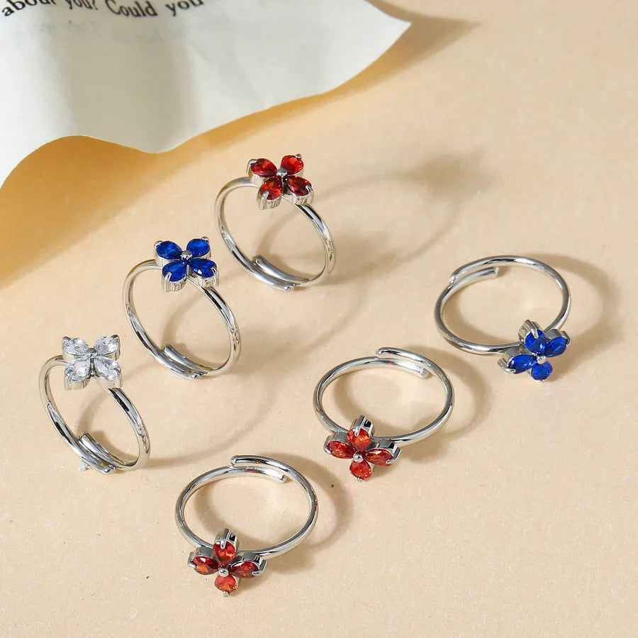 18K Gold Plated Flower Ring in Titanium Steel