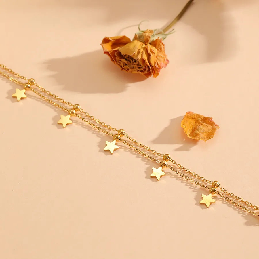 Gold Star Tassel Stainless Steel Bracelet