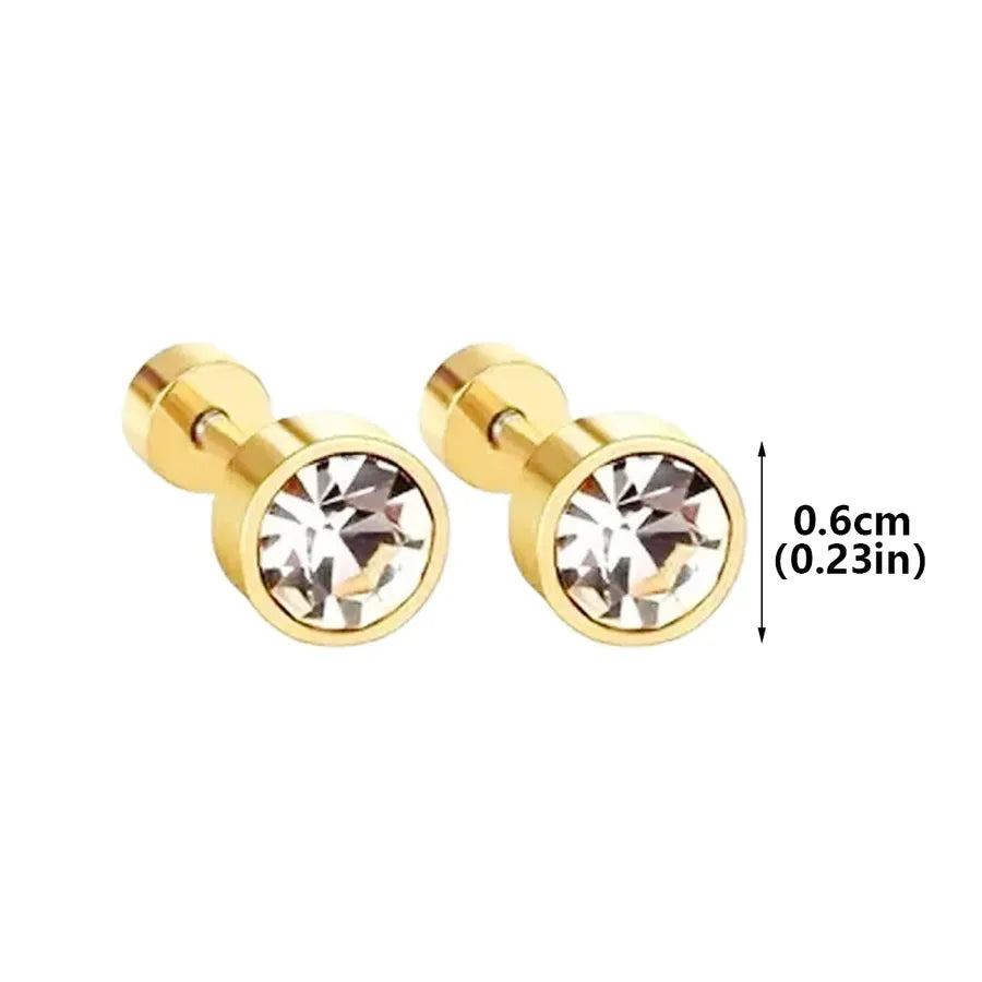 12 Pairs Gold & Silver Zirconia Stud Earrings Set