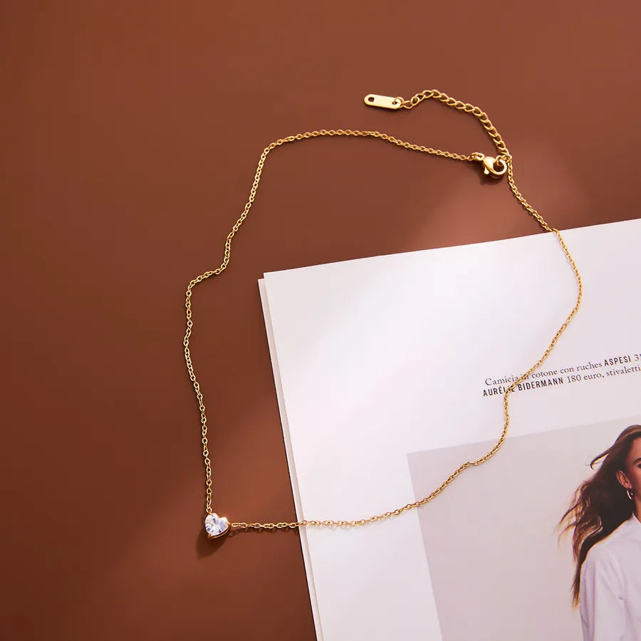 Gold Heart Pendant Necklace for Women