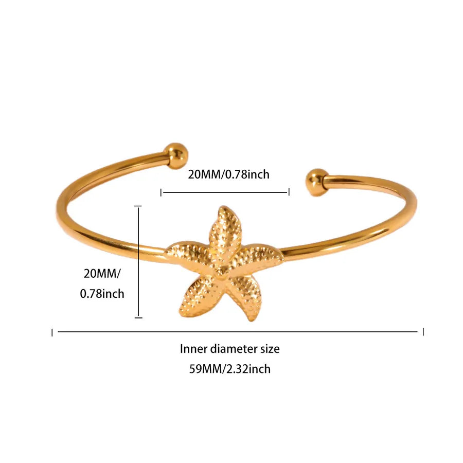 18K Gold Plated Butterfly & Starfish Bracelet 3
