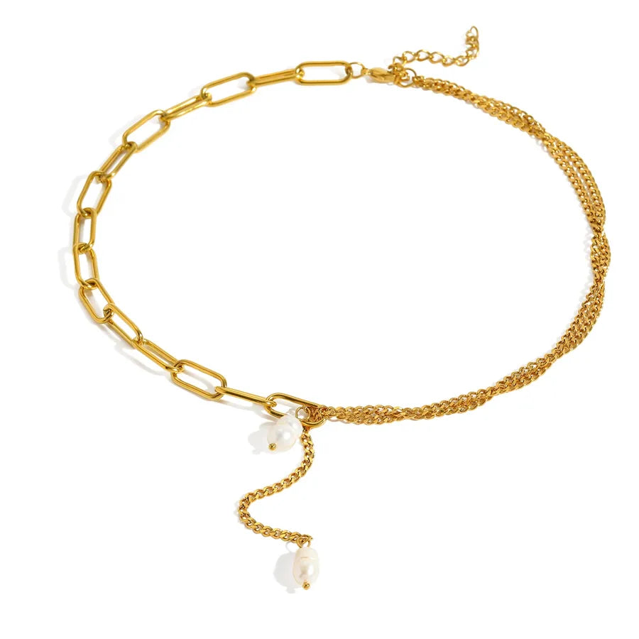 18K Gold Plated Natural Pearl Necklace