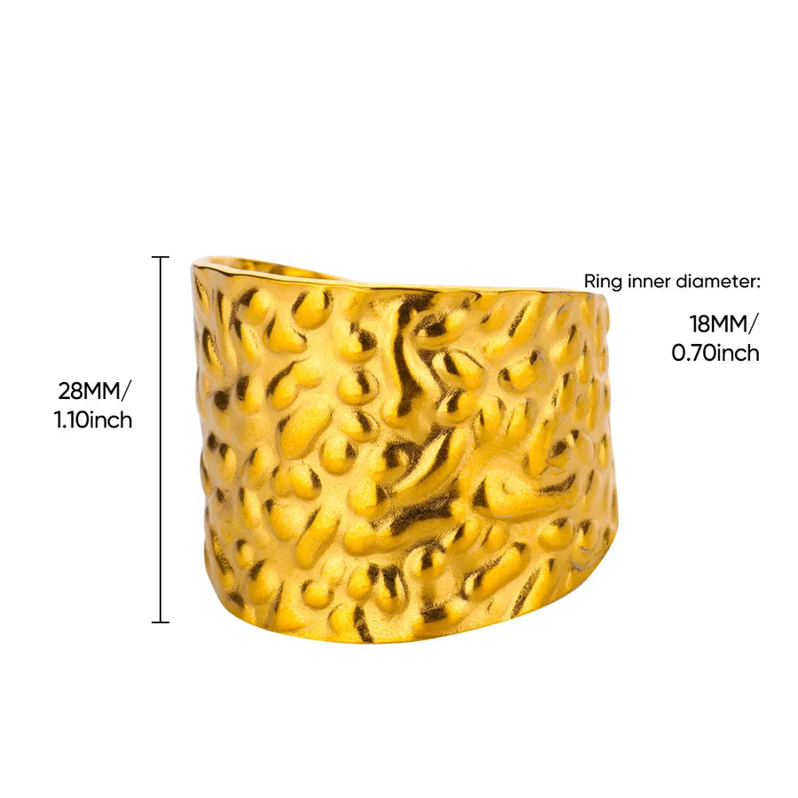 18K Gold PVD Geometric Stainless Steel Open Ring 10