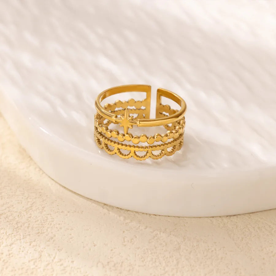 18K Gold Plated Geometric Open Ring