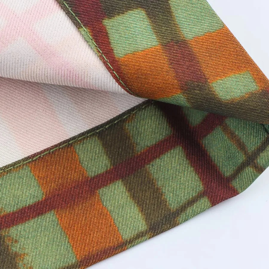 Women's Green Plaid Blazer Jacket