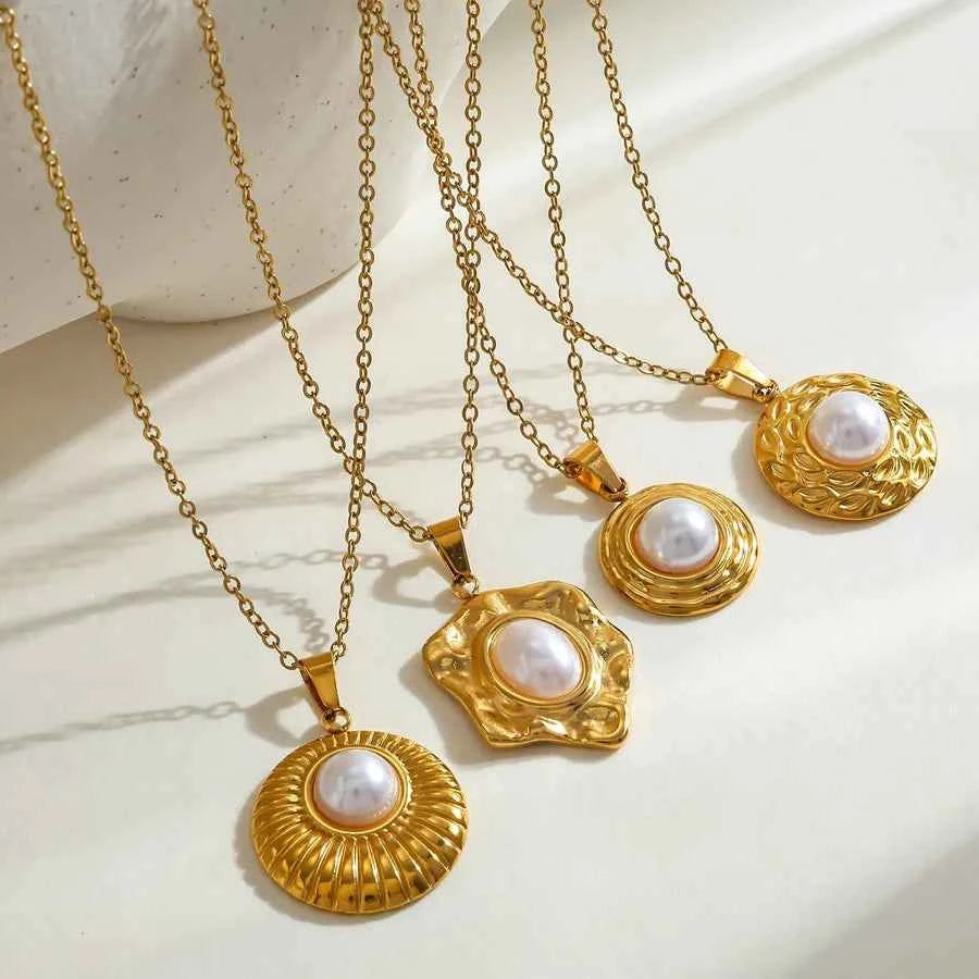 18K Gold Plated Stainless Steel Retro Necklace