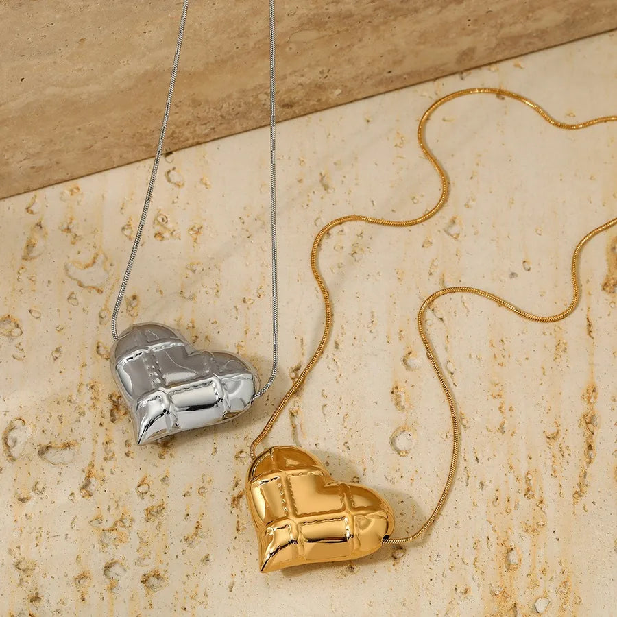 Stainless Steel Heart Pendant Necklace for Women