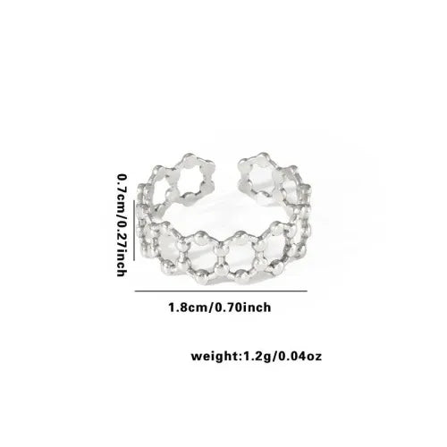 Titanium Steel Fish Tail Ring for Women Adjustable Opening TYR0401