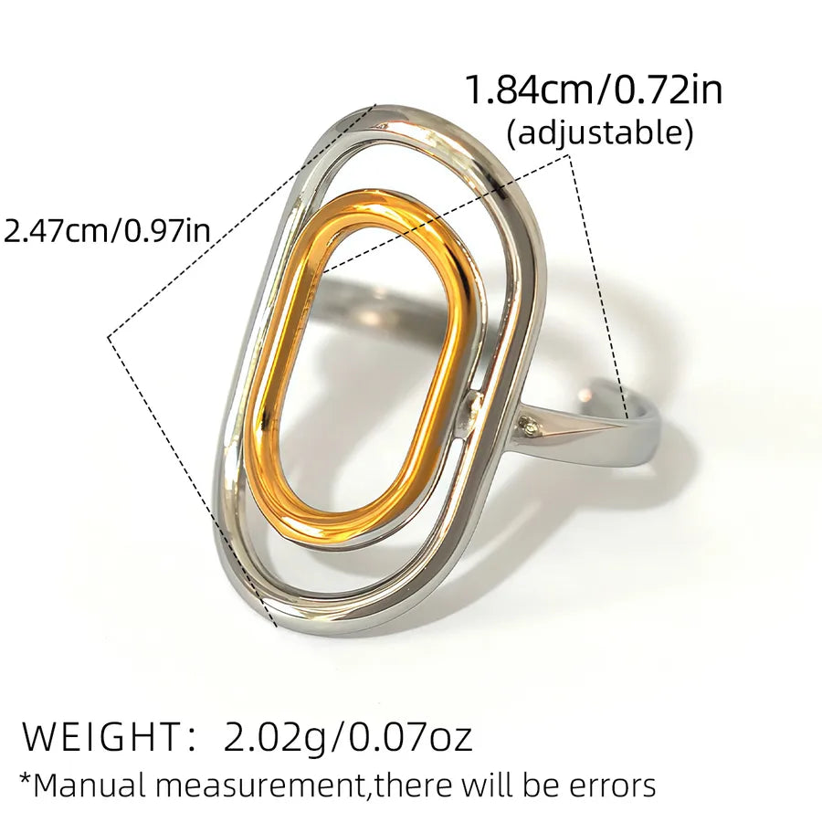 18K Gold Plated Geometric Adjustable Open Ring