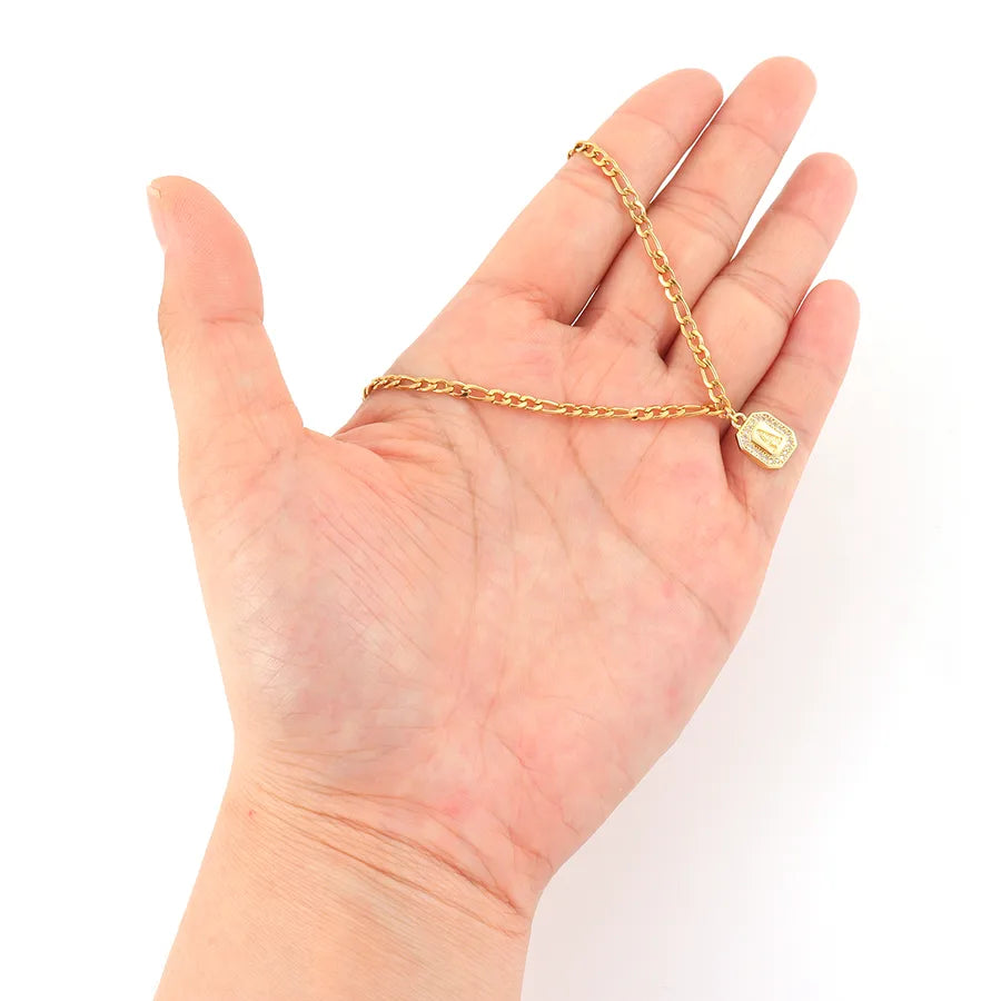 18K Gold Plated Letter Pendant Necklace