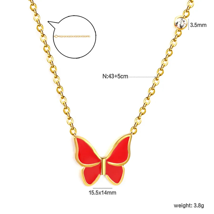 Gold Butterfly Pendant Necklace NE2E240EG