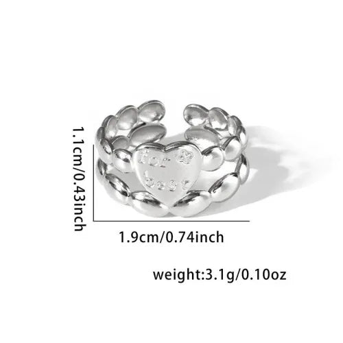 Titanium Steel Fish Tail Ring for Women Adjustable Opening TYR0341