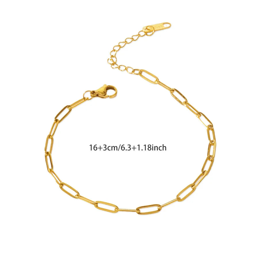 Gold Plated Figaro Chain Bracelet for Women G1896 18k