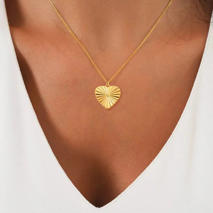 18K Gold Plated Heart Pendant Necklace