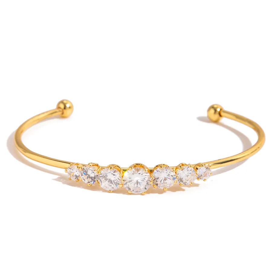 18K Gold Plated Stainless Steel Zirconia Bracelet Gold