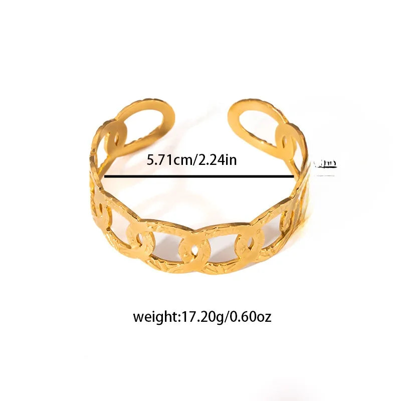 Adjustable Textured Titanium Steel Bangle B0259