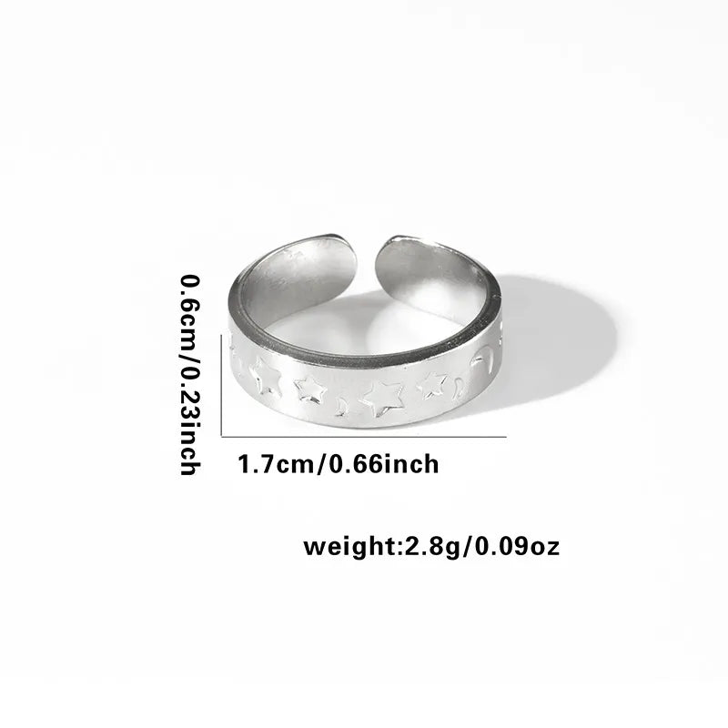 Titanium Steel Fish Tail Ring for Women Adjustable Opening TYR0329