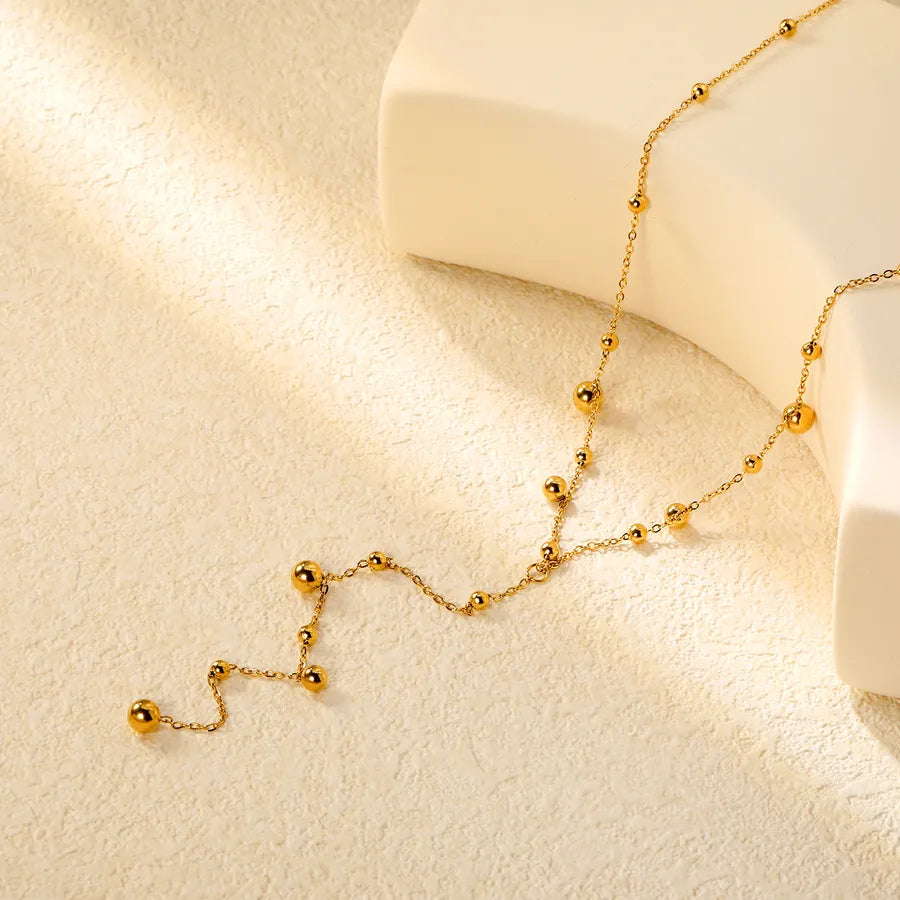 Gold Plated Geometric Tassel Y-Necklace