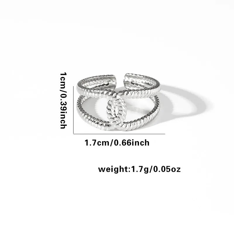 Titanium Steel Fish Tail Ring for Women Adjustable Opening TYR0335$