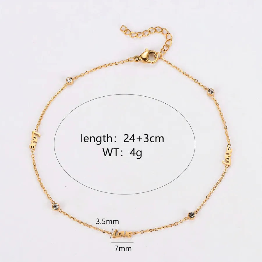 18K Gold-Plated Love Anklet for Women