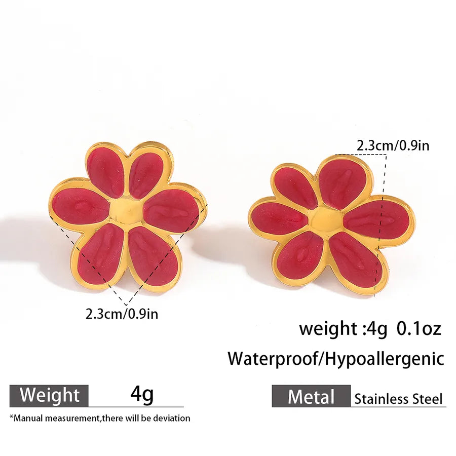 Gold Leaf Drop Earrings – Titanium Steel & Acrylic 12#