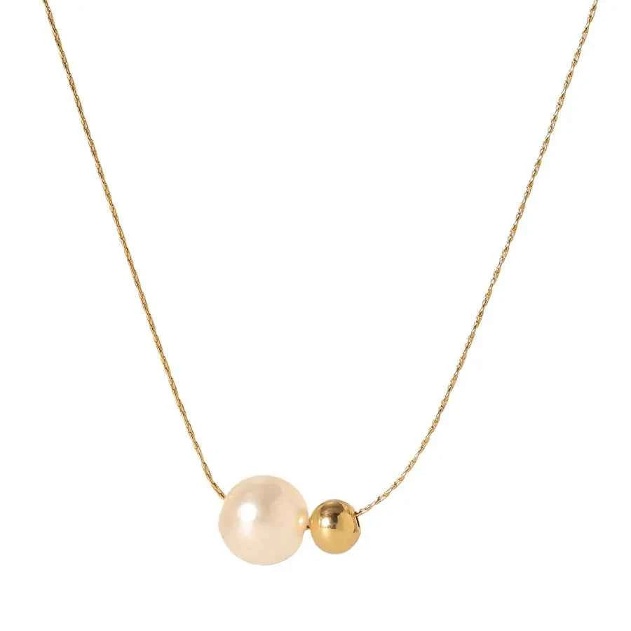 18K Gold Plated Pearl Pendant Necklace
